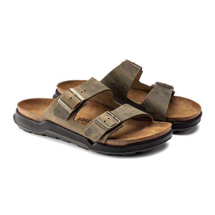 Birkenstock Arizona Rugged Oiled Leath | Faded Khaki | Reg Width- Mens (1018463) - Image 4